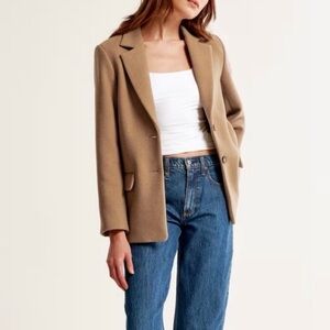 Abercrombie & Fitch Wool-Blend Blazer Coat